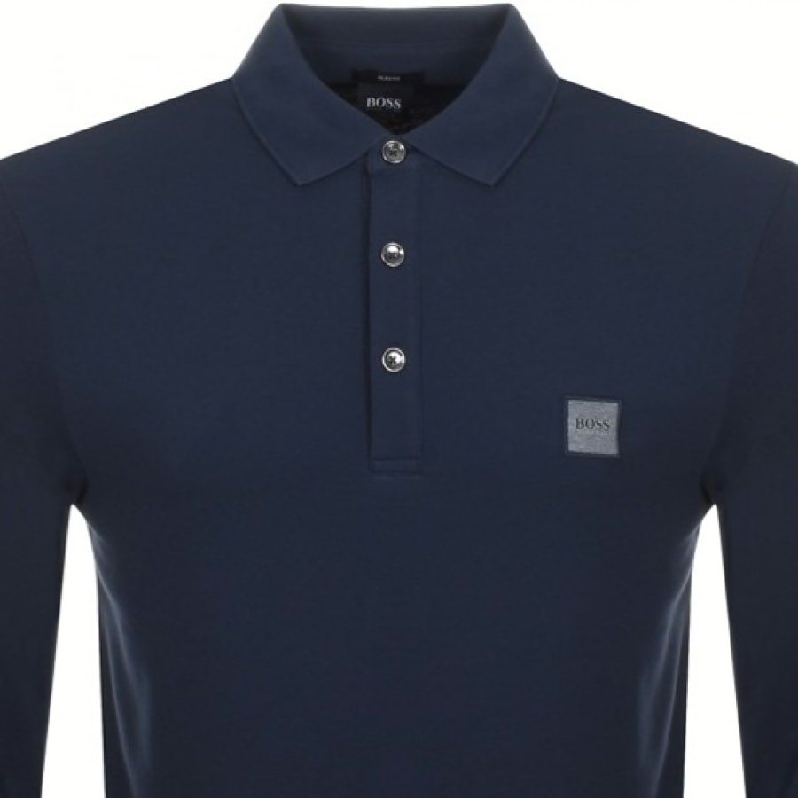 Alternative Image for ProductBOSS Passerby Long Sleeve Polo T Shirt Navy2
